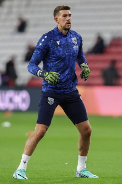 West Bromwich Albion 'dan Alex Palmer 26 Kasım 2024' te İngiltere 'nin başkenti Sunderland' da oynanan Sunderland-West Bromwich Albion maçında maç öncesi ısınma maçında...