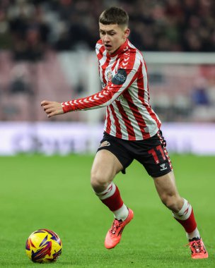 Sunderland takımından Chris Rigg, 26 Kasım 2024 'te Sunderland - West Bromwich Albion Stadyumu, Sunderland, Birleşik Krallık