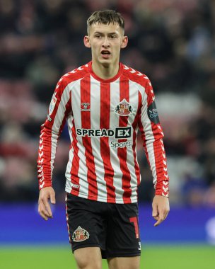 Sunderland takımından Chris Rigg, 26 Kasım 2024 'te Sunderland - West Bromwich Albion Stadyumu, Sunderland, Birleşik Krallık