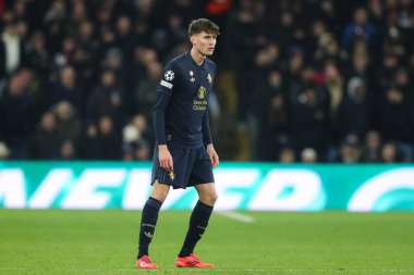 Juventus 'lu Nicol Savona, UEFA Şampiyonlar Ligi, Lig Faz MD5 maçı sırasında Aston Villa, Juventus' a karşı Villa Park, Birmingham, Birleşik Krallık, 27 Kasım 2024