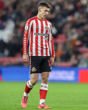 Sunderland takımından Chris Rigg, 26 Kasım 2024 'te Sunderland - West Bromwich Albion Stadyumu, Sunderland, Birleşik Krallık