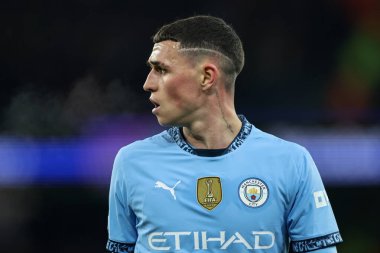 Phil Foden of Manchester City looks on during the UEFA Champions League match Manchester City vs Feyenoord at Etihad Stadium, Manchester, United Kingdom clipart