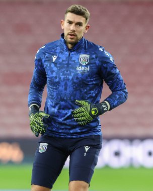 West Bromwich Albion 'dan Alex Palmer maç öncesi ısınma maçında Sunderland - West Bromwich Albion Stadyumu, Sunderland, İngiltere