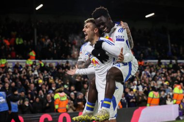 Leeds United takımından Jol Piroe 27 Kasım 2024 'te Leeds Road, Leeds, İngiltere' de oynanan Sky Bet Luton Town maçında 2-0 'lık galibiyet golünü kutluyor.