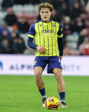 West Bromwich Albion takımından Callum Styles, 26 Kasım 2024 'te Sunderland, Sunderland' da West Bromwich Albion 'a karşı oynadığı Sky Bet Şampiyonası maçında