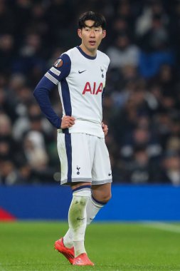 Tottenham Hotspur 'dan Son Heung-Min UEFA Avrupa Ligi - Lig Stage maçı sırasında Tottenham Hotspur, Tottenham Hotspur' a karşı A.S. Roma Tottenham Hotspur Stadyumu, Londra, Birleşik Krallık, 28 Kasım 2024
