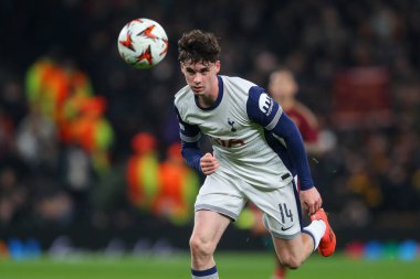 Tottenham Hotspur takımından Archie Gray, UEFA Avrupa Ligi - Lig Stage maçı sırasında Tottenham Hotspur 'a karşı Roma Tottenham Hotspur Stadyumu, Londra, Birleşik Krallık, 28 Kasım 2024