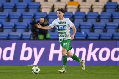 The New Saints F.C. 'den Dan Williams. UEFA Konferans Ligi - The New Saints vs Djurgrden - Croud Meadow, Shrewsbury, Birleşik Krallık, 28 Kasım 2024