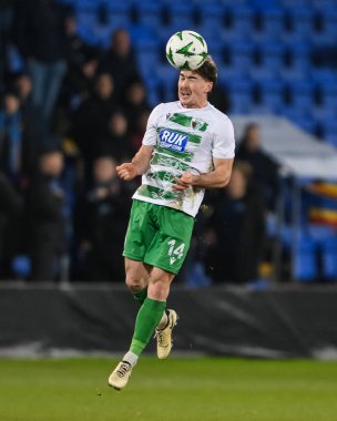 The New Saints F.C. 'den Dan Williams. UEFA Konferans Ligi - Lig Sahnesi maçı The New Saints vs Djurgrden - Croud Meadow, Shrewsbury, İngiltere, 28 Kasım 2024
