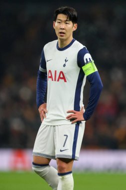 Tottenham Hotspur 'dan Son Heung-Min UEFA Avrupa Ligi - Lig Stage maçı sırasında Tottenham Hotspur, Tottenham Hotspur' a karşı A.S. Roma Tottenham Hotspur Stadyumu, Londra, Birleşik Krallık, 28 Kasım 2024