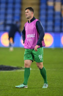 The New Saints F.C. 'den Harrison Mcgahey. UEFA Konferans Ligi - Lig Stage maçı öncesinde Croud Meadow, Shrewsbury 'de The New Saints vs Djurgrden maçı, 28 Kasım 2024