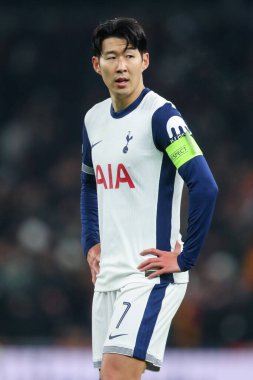 Tottenham Hotspur 'dan Son Heung-Min UEFA Avrupa Ligi - Lig Stage maçı sırasında Tottenham Hotspur, Tottenham Hotspur' a karşı A.S. Roma Tottenham Hotspur Stadyumu, Londra, Birleşik Krallık, 28 Kasım 2024