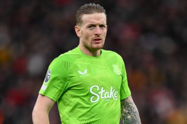 Everton 'dan Jordan Pickford Premier League maçı sırasında Manchester United Everton' a karşı Old Trafford, Manchester, İngiltere, 1 Aralık 2024