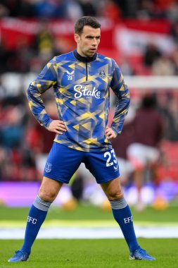 Everton 'dan Samus Coleman Premier Lig karşılaşmasında Manchester United Everton' a karşı Old Trafford, Manchester, İngiltere 'de 1 Aralık 2024' te oynanan maç öncesi ısınma maçında