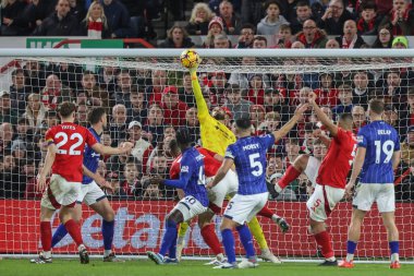 Ipswich Town 'dan Arijanet Muri, 30 Kasım 2024' te İngiltere 'nin Nottingham City Ground kentinde oynanan Premier League maçı sırasında Nottingham Ormanı' na karşı Ipswich Town maçında bir kurtarış yaptı.