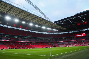 Wembley Stadyumu 'nun, 30 Kasım 2024' te Wembley Stadyumu 'nda İngiltere' ye karşı oynanan Uluslararası Kadınlar Dostluk karşılaşması öncesinde genel bir görüntüsü.