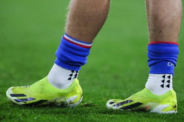 Kristal Saray 'dan Justin Devenny' nin çorapları. Premier Lig maçı sırasında bacak yastığı yoktu. Crystal Palace, Newcastle United 'a karşı Selhurst Park, Londra, 30 Kasım 202