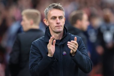 Kieran McKenna manager of Ipswich Town applauds the travelling fans as he comes out for the game during the Premier League match Nottingham Forest vs Ipswich Town at City Ground, Nottingham, United Kingdom, 30th November 202 clipart