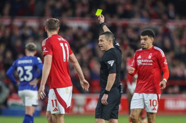 Hakem Tony Harrington, Nottingham Ormanı 'ndan Morgan Gibbs-White' a Premier Lig maçı sırasında Nottingham Ormanı 'nın Ipswich Town' a karşı oynadığı City Ground, Nottingham, İngiltere 'de 30 Kasım 202' de sarı kart verdi.