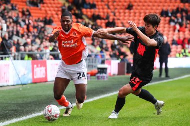 Blackpool 'dan Odeluga Offiah, 1 Aralık 2024' te Bloomfield Road, Blackpool, İngiltere 'de oynanan 2.