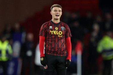 Sheffield United 'dan Jamie Shackleton maç öncesi ısınma maçında Sheffield United' a karşı Sunderland Bramall Lane, Sheffield, Birleşik Krallık, 29 Kasım 2024