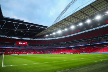 Wembley Stadyumu 'nun, 30 Kasım 2024' te Wembley Stadyumu 'nda İngiltere' ye karşı oynanan Uluslararası Kadınlar Dostluk karşılaşması öncesinde genel bir görüntüsü.