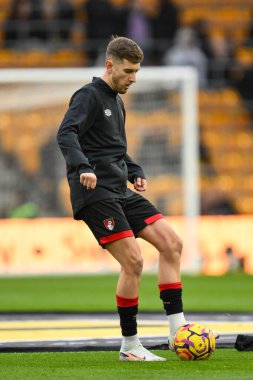 Bournemouth 'dan David Brooks Premier Lig karşılaşması öncesinde Molineux, Wolverhampton, Birleşik Krallık' ta Wolverhampton Wanderers - Bournemouth maçında 30 Kasım 2024
