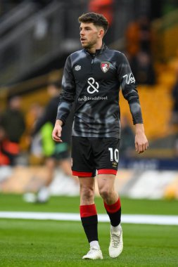 Ryan Christie of Bournemouth during the pre-game warmup ahead of the Premier League match Wolverhampton Wanderers vs Bournemouth at Molineux, Wolverhampton, United Kingdom, 30th November 2024 clipart