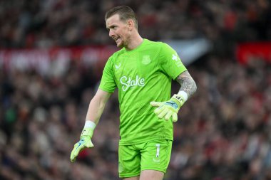 Everton 'dan Jordan Pickford Premier League maçı sırasında Manchester United Everton' a karşı Old Trafford, Manchester, İngiltere, 1 Aralık 2024