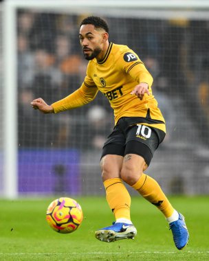Wolverhampton Wanderers takımından Matheus Cunha, 30 Kasım 2024 tarihinde Wolverhampton Wanderers ile Bournemouth arasında oynanan Premier League maçında pas attı.
