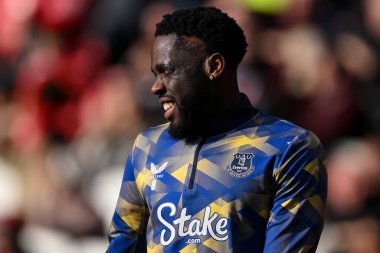 Orel Mangala of Everton in the pregame warmup session during the Premier League match Manchester United vs Everton at Old Trafford, Manchester, United Kingdom, 1st December 2024 clipart