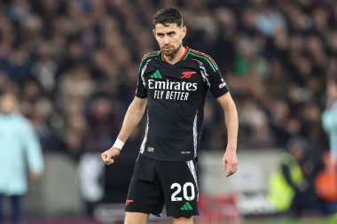 Premier Lig karşılaşmasında Arsenal 'den Jorginho, 30 Kasım 2024' te Londra Stadyumu 'nda West Ham United ve Arsenal' e karşı.