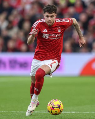 Nottingham Ormanı 'ndan Neco Williams Premier League maçı sırasında Nottingham Forest, Ipswich Town' a karşı City Ground, Nottingham, 30 Kasım 2024