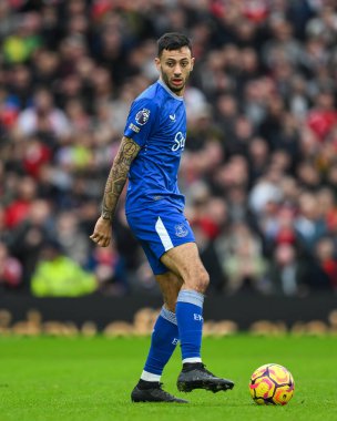 Everton 'dan Dwight McNeil Premier League maçı sırasında Manchester United Everton' a karşı Old Trafford, Manchester, İngiltere, 1 Aralık 2024