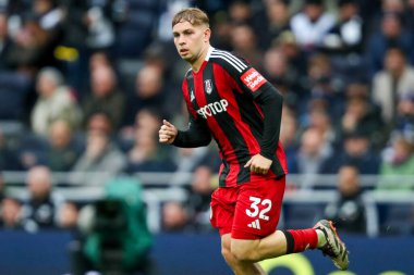 Emile Smith Rowe of Fulham in action during the Premier League match Tottenham Hotspur vs Fulham at Tottenham Hotspur Stadium, London, United Kingdom, 1st December 2024 clipart