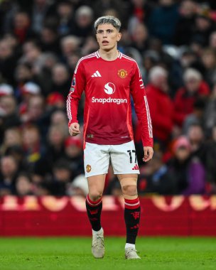 Manchester United ile Manchester United arasındaki Premier League maçında Alejandro Garnacho, Old Trafford, Manchester, İngiltere 'de 1 Aralık 2024' te Everton 'a karşı.