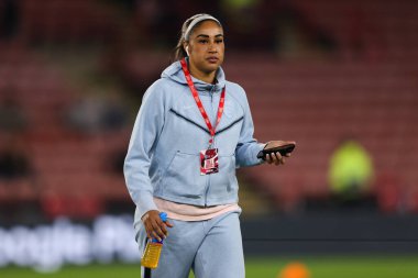 İngiltere 'den Gabby George, Uluslararası Kadınlar Dostluk karşılaşmasından önce İngiltere - İsviçreli kadınlara karşı Bramall Lane, Sheffield, İngiltere, 3 Aralık 2024