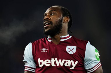 Premier Lig karşılaşmasında West Ham United 'tan Michail Antonio King Power Stadyumu, Leicester, Birleşik Krallık' ta Leicester City - West Ham United maçında 3 Aralık 2024