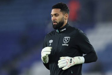 West Ham United West Ham United 'dan Wes Foderingham Premier League maçında Leicester City, West Ham United' a karşı King Power Stadyumu, Leicester, İngiltere, 3 Aralık 2024