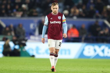 West Ham United takımından Jarrod Bowen, 3 Aralık 2024 'te King Power Stadyumu' nda oynanan Premier League maçında Leicester City ve West Ham United maçında tepki gösterdi.