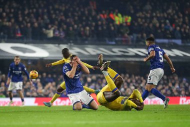 Ipswich Town 'dan Dara O' Shea Crystal Palace koçu Jean-Philippe Mateta Premier Lig karşılaşmasında Ipswich Town 'a karşı Ipswich Road, Ipswich, İngiltere, 3 Aralık 2024