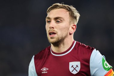 West Ham United 'dan Jarrod Bowen Premier Lig karşılaşmasında Leicester City, West Ham United' a karşı King Power Stadyumu, Leicester, İngiltere, 3 Aralık 2024