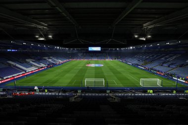 King Power Stadyumu, 3 Aralık 2024 'te King Power Stadyumu' nda oynanan Premier League karşılaşması öncesinde Leicester City ile West Ham United maçının genel görüntüsü.