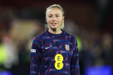 İngiltere 'den Leah Williamson, Uluslararası Kadınlar Uluslararası Dostluk karşılaşmasından önce İngiltere - İsviçreli kadınlara karşı Bramall Lane, Sheffield, İngiltere, 3 Aralık 2024