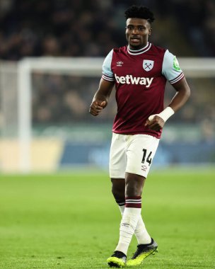 Premier Lig karşılaşması sırasında West Ham United 'tan Mohammed Kudus King Power Stadyumu' nda Leicester City ile West Ham United karşılaşması, 3 Aralık 2024