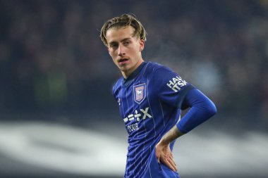 Ipswich Town 'dan Jack Clarke Premier Lig maçı sırasında Ipswich Town, Ipswich Road' da Crystal Palace 'a karşı, 3 Aralık 2024