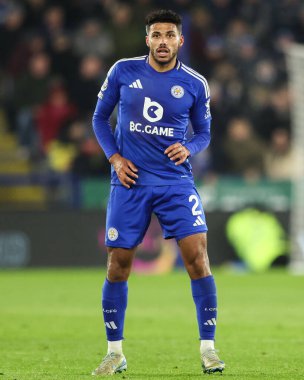 Leicester City 'den James Justin Premier League maçı sırasında Leicester City, West Ham United' a karşı King Power Stadyumu, Leicester, İngiltere, 3 Aralık 2024