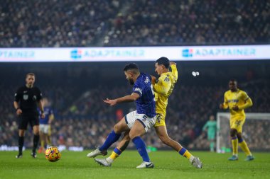 Ipswich Town 'dan Sam Morsy Crystal Palace' dan Daniel Muoz Premier Lig maçı sırasında Ipswich Town, Ipswich Road, İngiltere 'deki Crystal Palace' a karşı 3 Aralık 2024