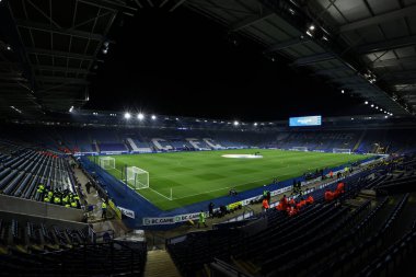 King Power Stadyumu, 3 Aralık 2024 'te King Power Stadyumu' nda oynanan Premier League karşılaşması öncesinde Leicester City ile West Ham United maçının genel görüntüsü.
