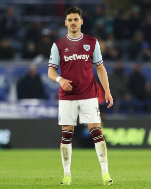 West Ham United 'dan Konstantinos Mavropanos Premier Lig karşılaşmasında Leicester City ile West Ham United King Power Stadyumu, Leicester, İngiltere, 3 Aralık 2024